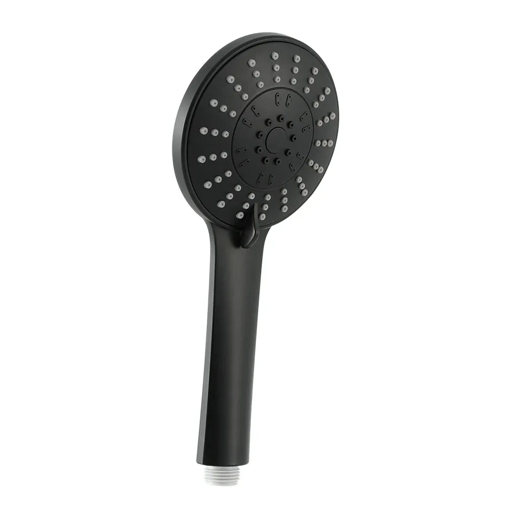 Handheld Shower Head 4.5" High Pressure 5 Modes Poweful Round Black - Mekamart Australia