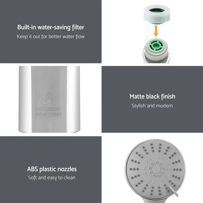 Handheld Shower Head 4.5" High Pressure 5 Modes Poweful Round Chrome - Mekamart Australia