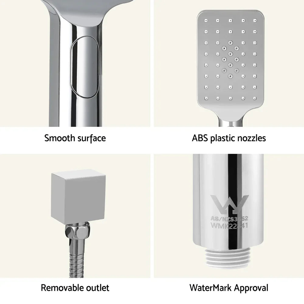 Handheld Shower Head Set 3.1'' High Pressure Silver - Mekamart Australia