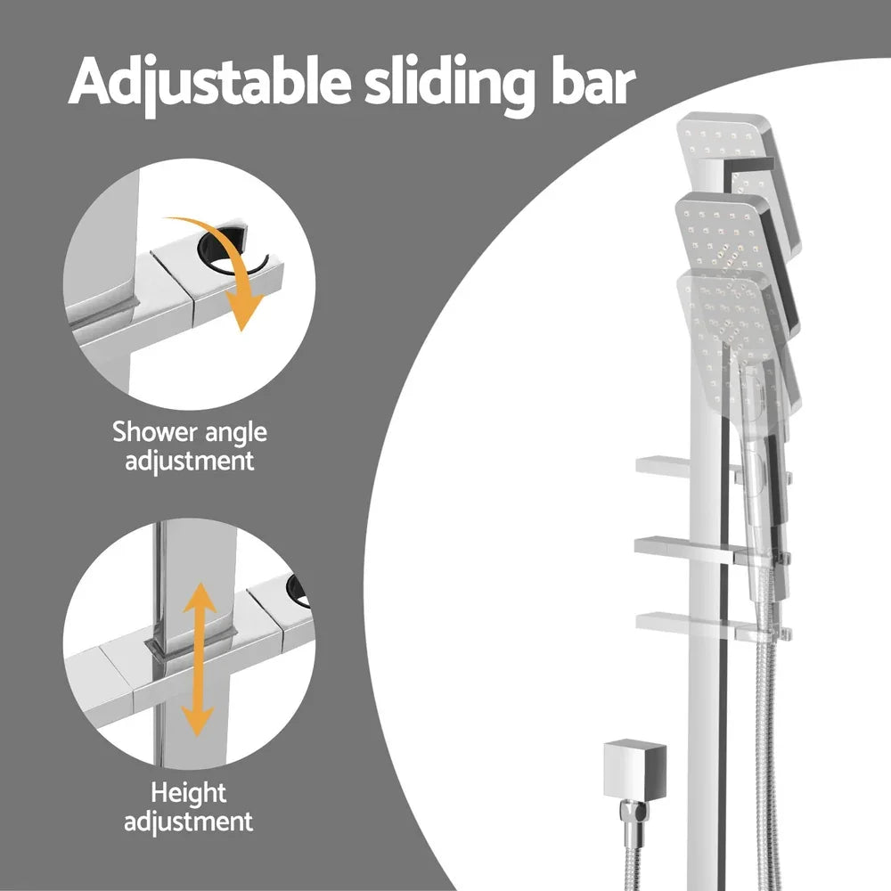Handheld Shower Head Set 3.1'' High Pressure Silver - Mekamart Australia