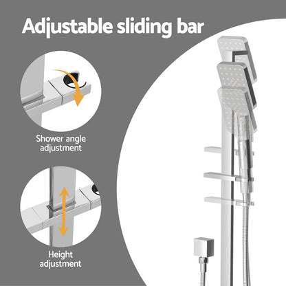 Handheld Shower Head Set 3.1'' High Pressure Silver - Mekamart Australia