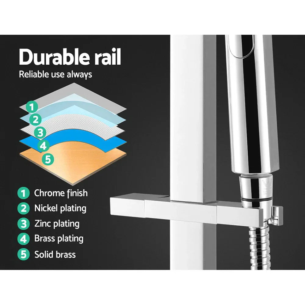 Cefito 10'' Rain Shower Head Set Handheld Square High Pressure Mixer Tap Chrome - Mekamart Australia
