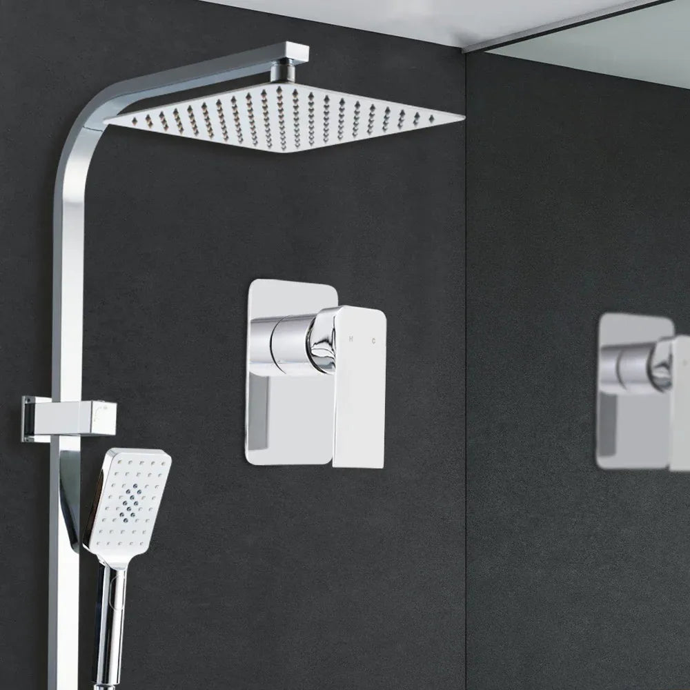 Cefito 10'' Rain Shower Head Set Handheld Square High Pressure Mixer Tap Chrome - Mekamart Australia