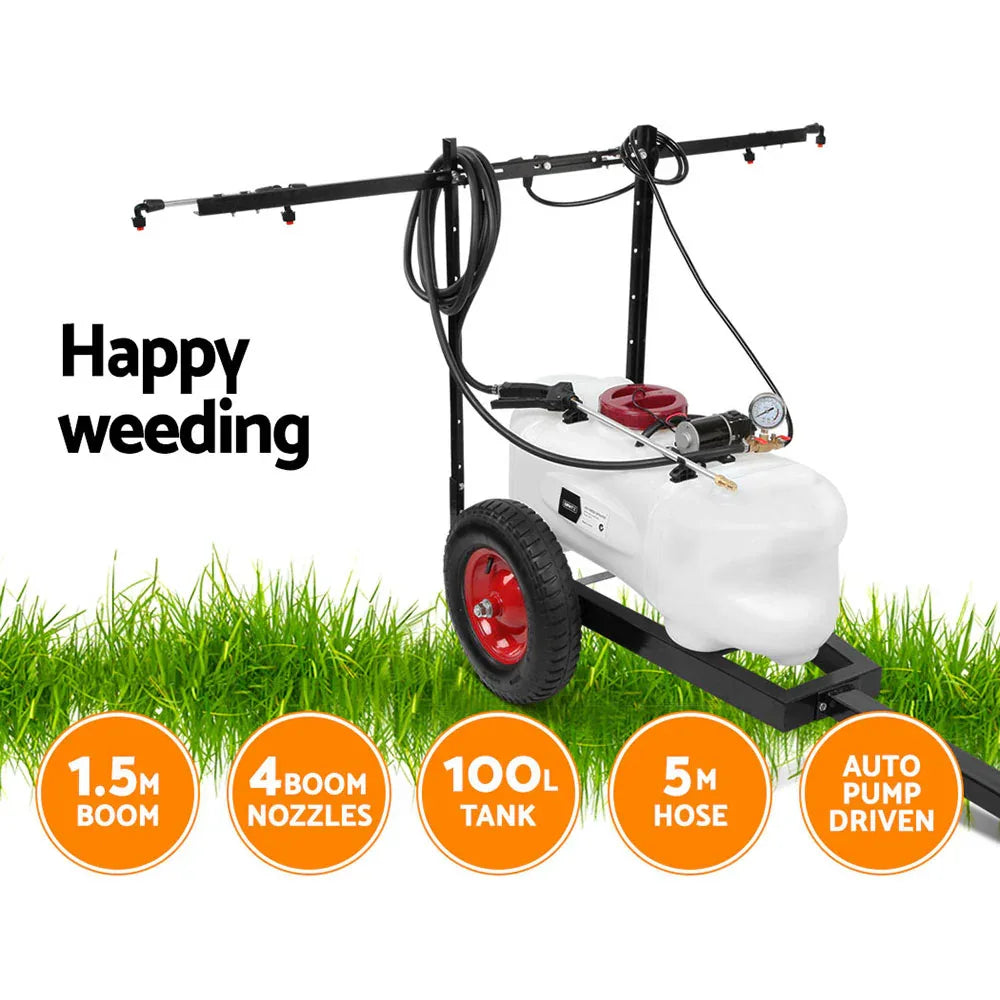 Giantz Weed Sprayer 100L Trailer 1.5M Boom Garden Spray - Mekamart Australia