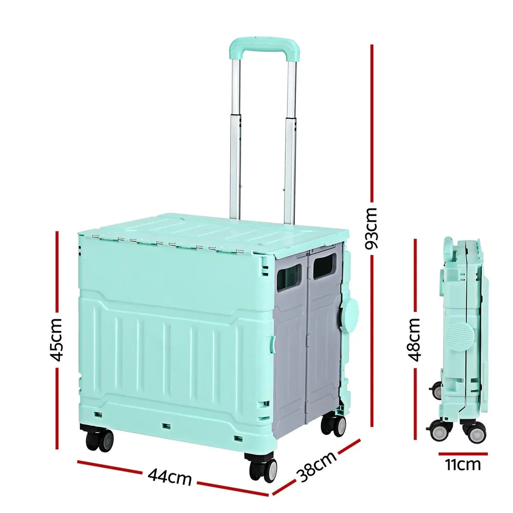 Emajin Shopping Trolley Cart 75L Foldable Green - Mekamart Australia