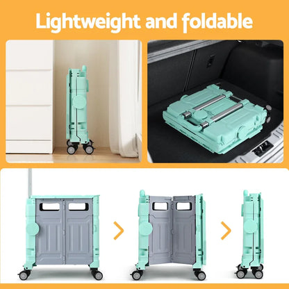 Emajin Shopping Trolley Cart 75L Foldable Green - Mekamart Australia