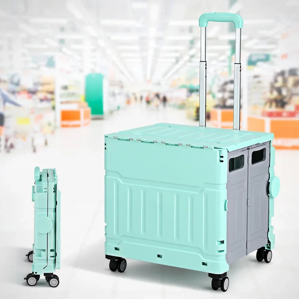 Emajin Shopping Trolley Cart 75L Foldable Green - Mekamart Australia