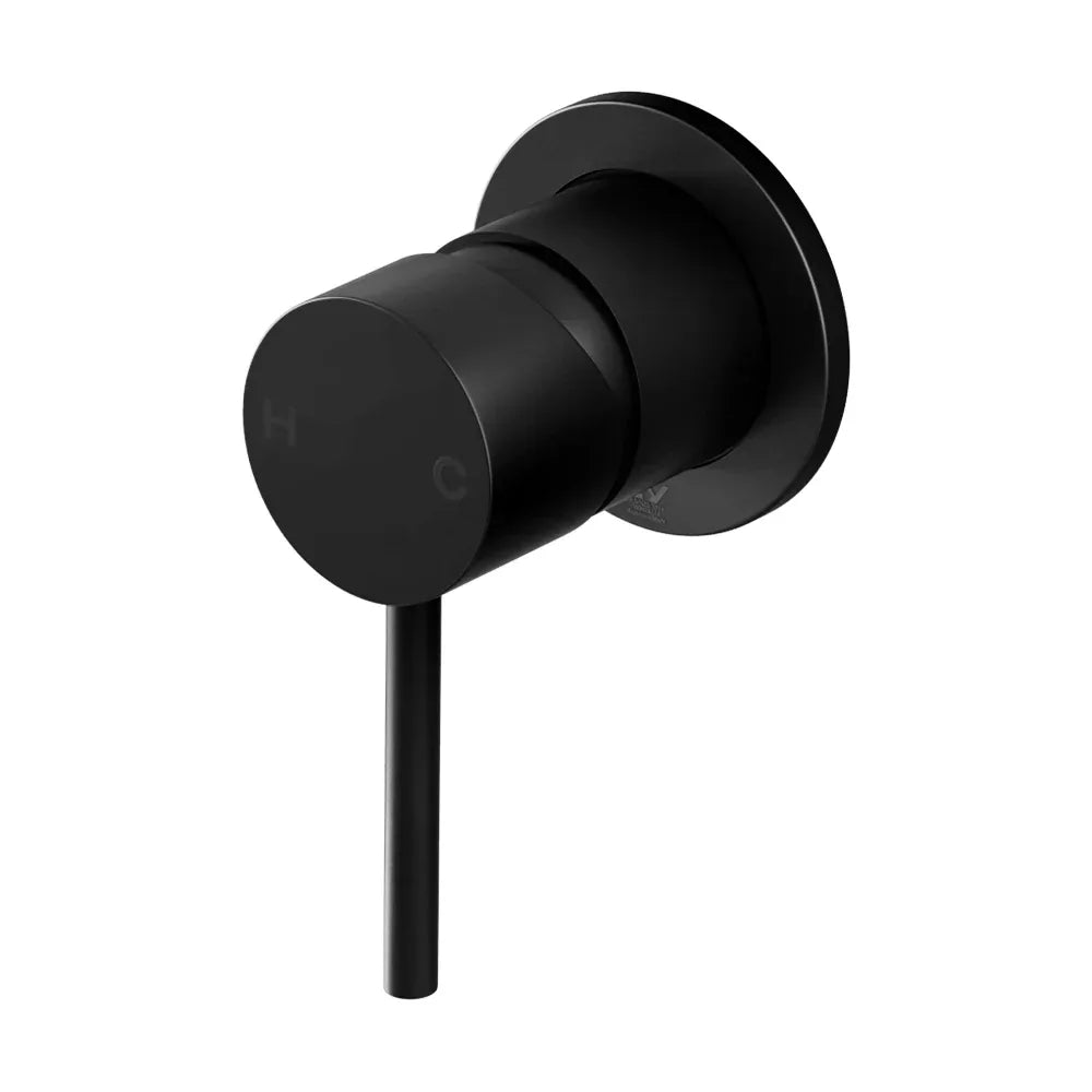 Cefito Basin Mixer Wall Tap Round Brass Faucet Shower Bathtub Black - Mekamart Australia