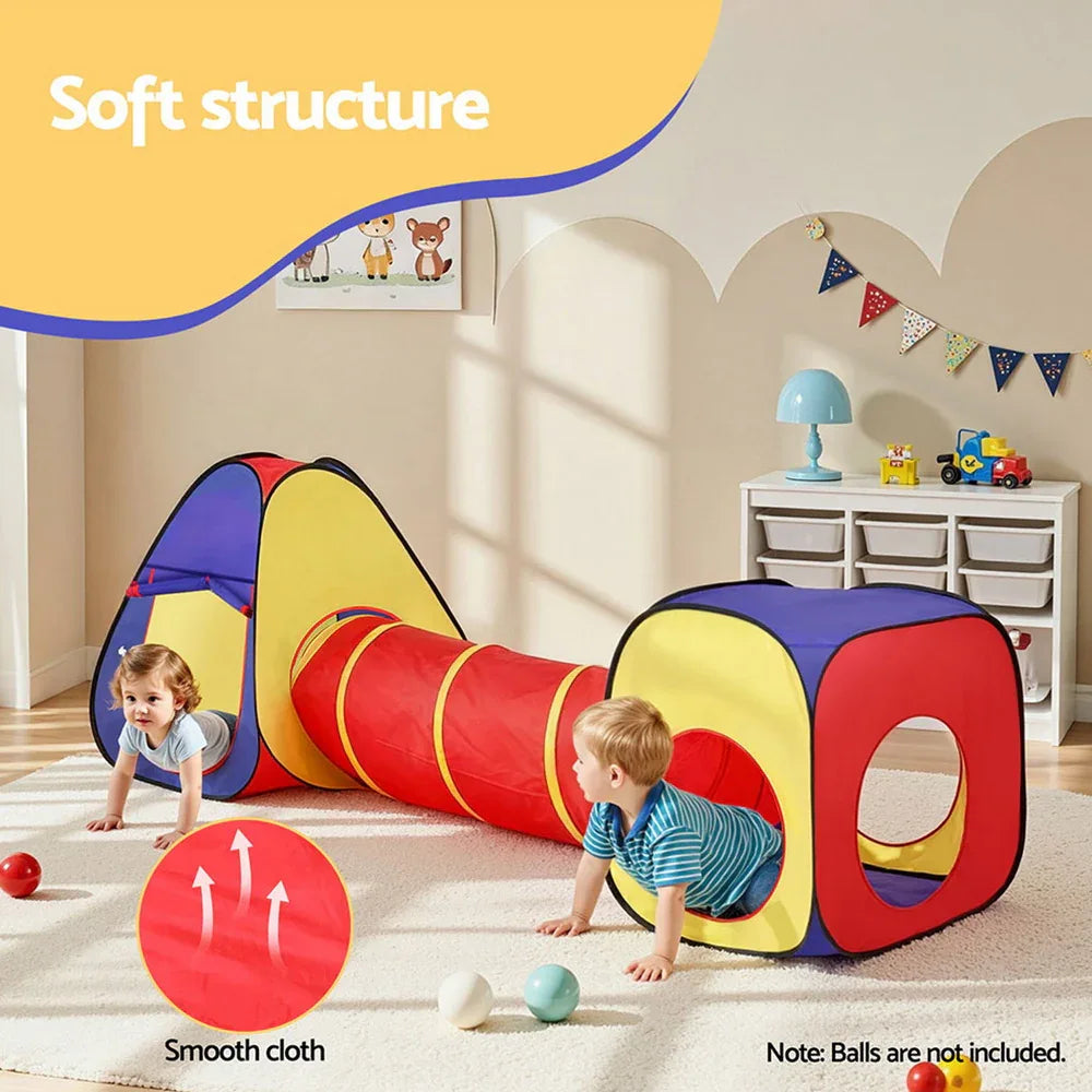 Keezi Kids Playhouse Play Tent Pop Up Teepee Castle Crawl Tunnel Outdoor Indoor Toys Children Gift - Mekamart Australia