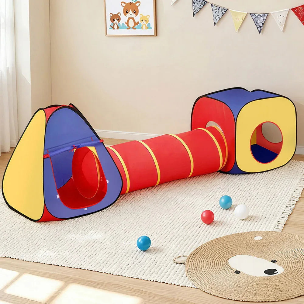 Keezi Kids Playhouse Play Tent Pop Up Teepee Castle Crawl Tunnel Outdoor Indoor Toys Children Gift - Mekamart Australia
