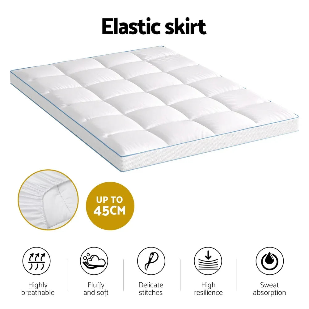 Giselle Bedding Mattress Topper Pillowtop Bamboo 10cm Double - Mekamart Australia