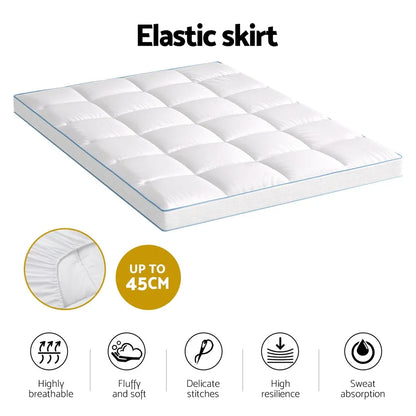 Giselle Bedding Mattress Topper Pillowtop Bamboo 10cm Double - Mekamart Australia