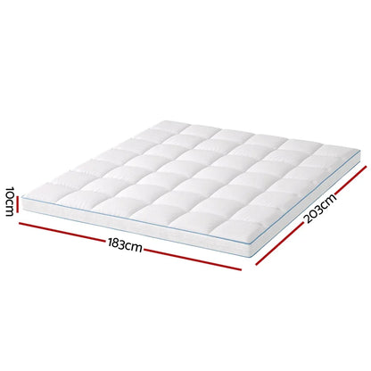 Giselle Bedding Mattress Topper Pillowtop Bamboo 10cm King - Mekamart Australia
