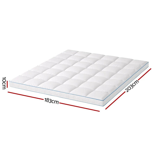 Giselle Bedding Mattress Topper Pillowtop Bamboo 10cm King - Mekamart Australia