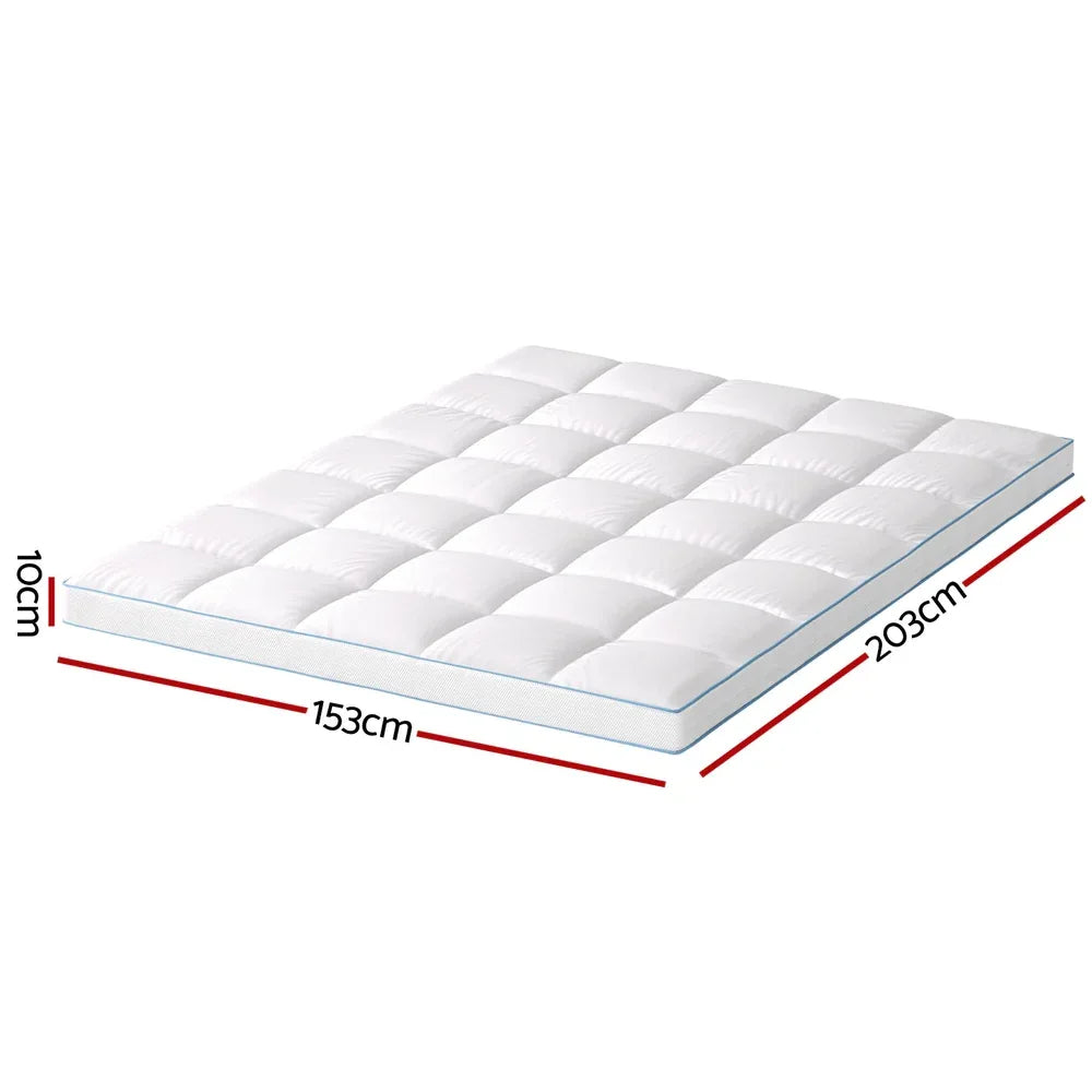 Giselle Bedding Mattress Topper Pillowtop Bamboo 10cm Queen - Mekamart Australia