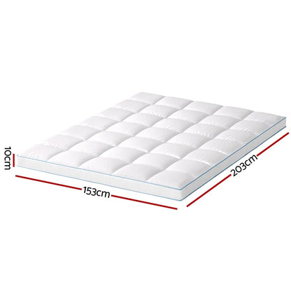 Giselle Bedding Mattress Topper Pillowtop Bamboo 10cm Queen - Mekamart Australia