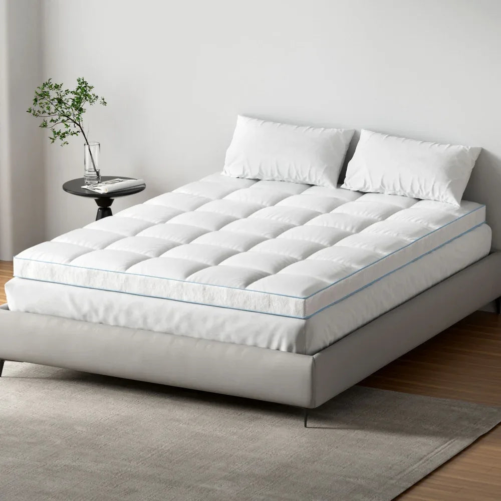Giselle Bedding Mattress Topper Pillowtop Bamboo 10cm Queen - Mekamart Australia