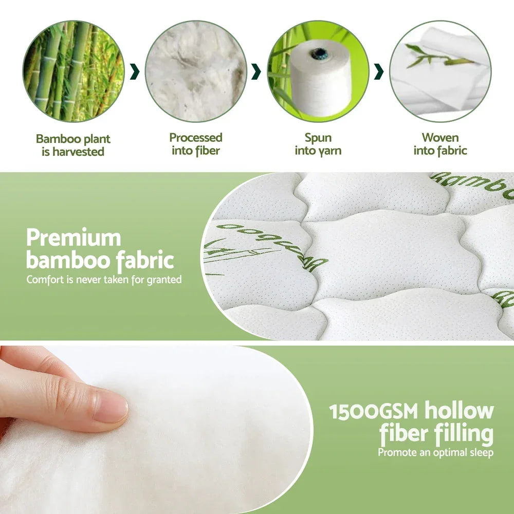 Giselle Mattress Topper 11cm Pillowtop toppers Bamboo Single - Mekamart Australia