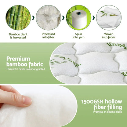 Giselle Mattress Topper 11cm Pillowtop toppers Bamboo Single - Mekamart Australia