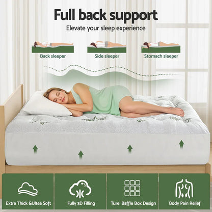 Giselle Mattress Topper 5cm Pillowtop toppers Bamboo King - Mekamart Australia