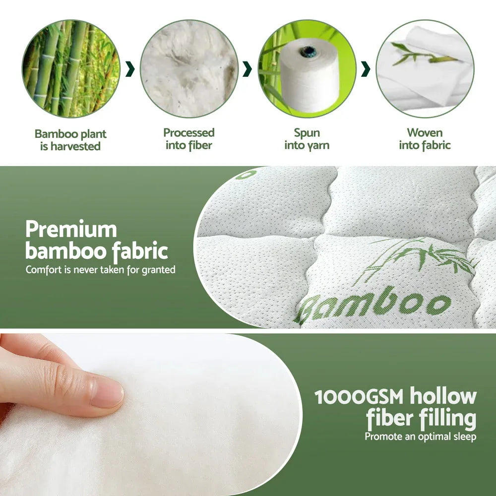 Giselle Mattress Topper 5cm Pillowtop toppers Bamboo Single - Mekamart Australia