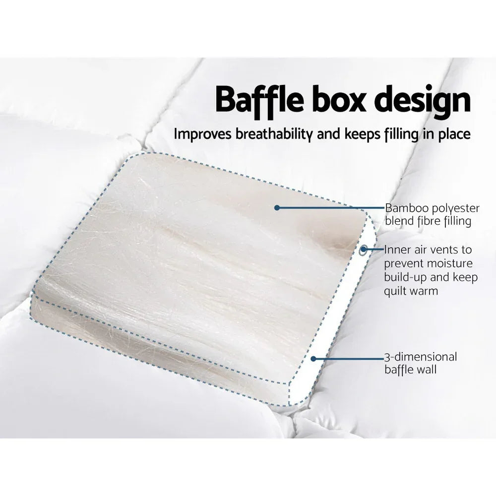 Giselle Bedding Mattress Topper Pillowtop Bamboo King Single - Mekamart Australia