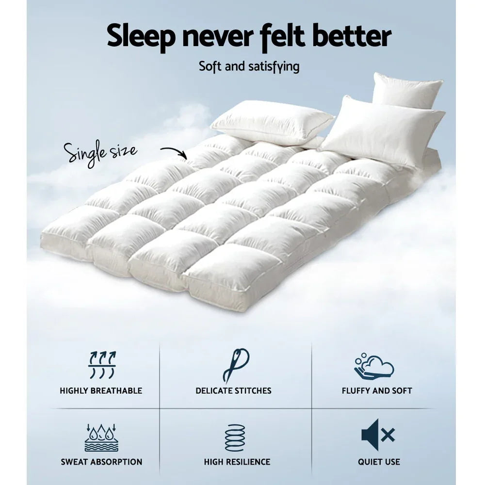 Giselle Bedding Mattress Topper Pillowtop Bamboo Single - Mekamart Australia