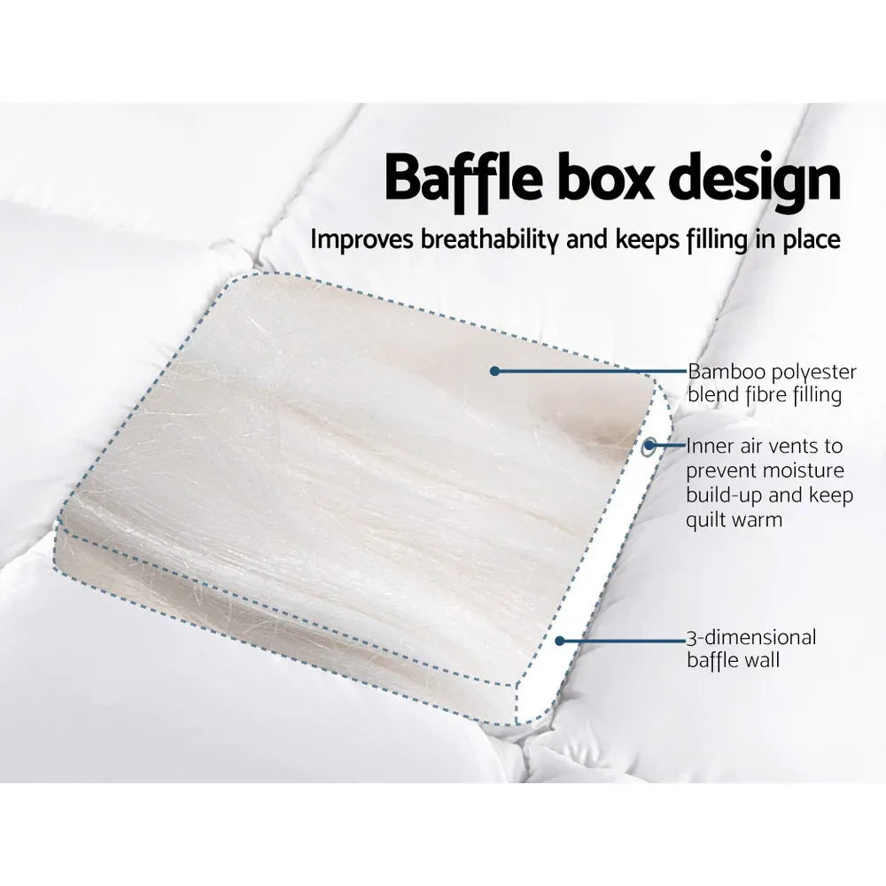 Giselle Bedding Mattress Topper Pillowtop Bamboo Single - Mekamart Australia