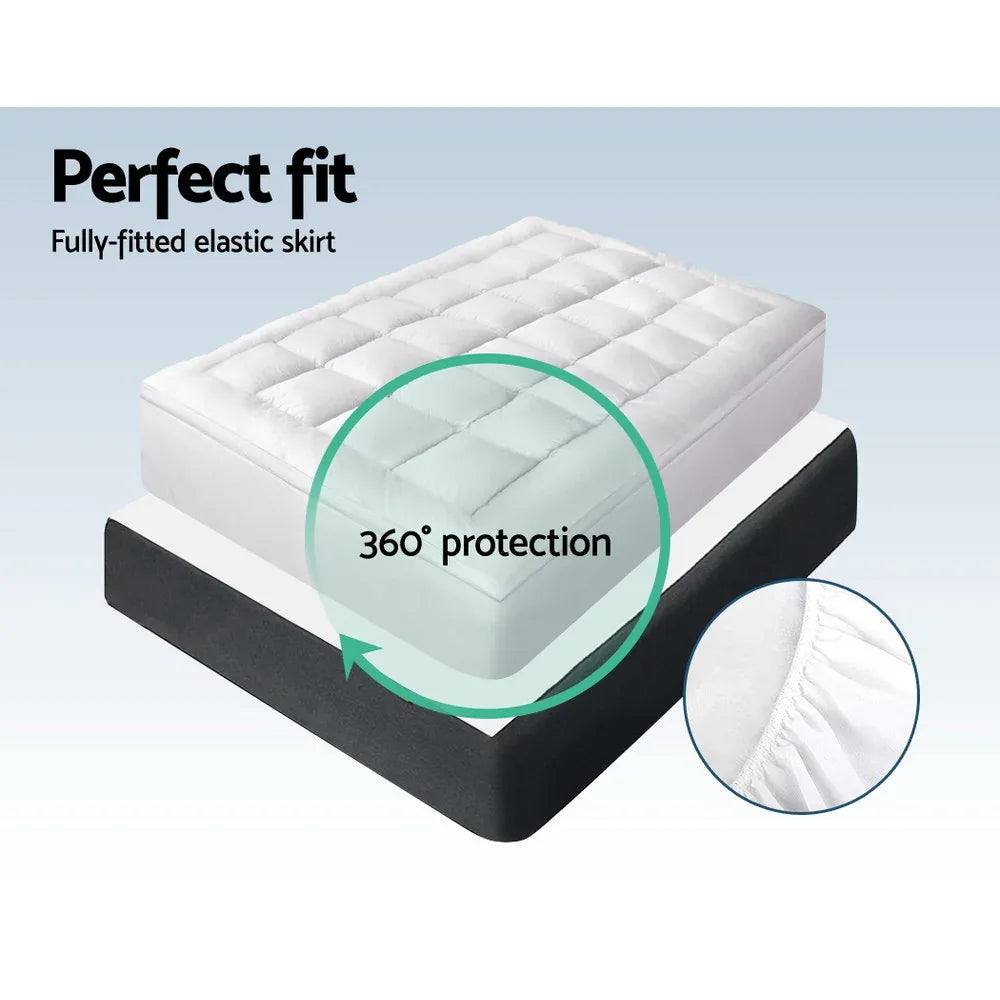 Giselle Bedding Mattress Topper Pillowtop Bamboo Single - Mekamart Australia