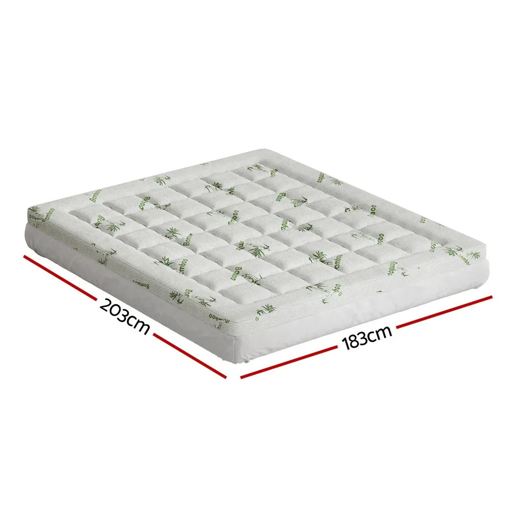 Giselle Bedding Mattress Topper Pillowtop Bamboo 7.5cm King - Mekamart Australia