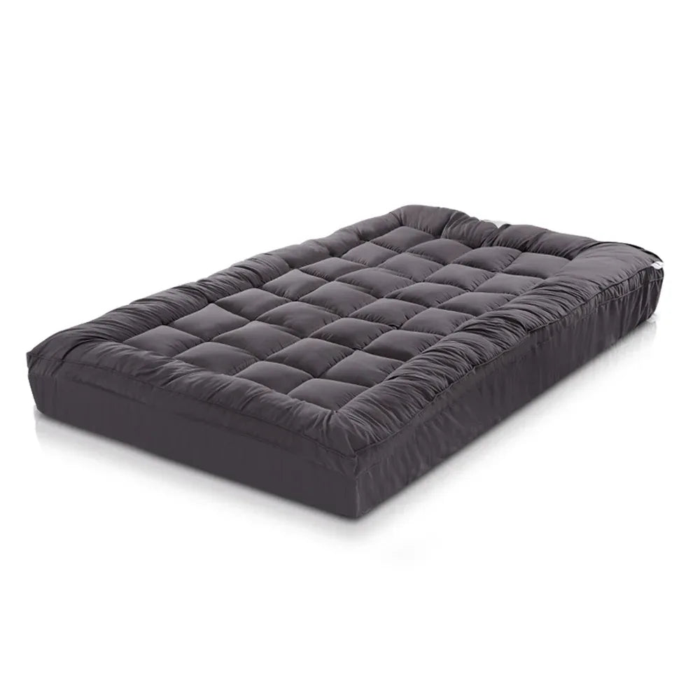Giselle Bedding Mattress Topper Pillowtop Bamboo Charcoal Single - Mekamart Australia