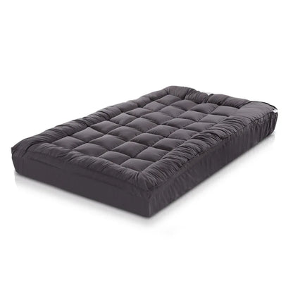 Giselle Bedding Mattress Topper Pillowtop Bamboo Charcoal Single - Mekamart Australia