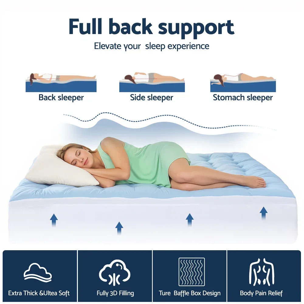 Giselle 5cm Mattress Topper Pillowtop toppers Double-Sided Double - Mekamart Australia