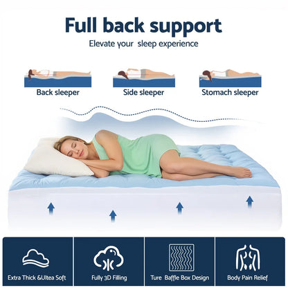 Giselle 5cm Mattress Topper Pillowtop toppers Double-Sided Double - Mekamart Australia