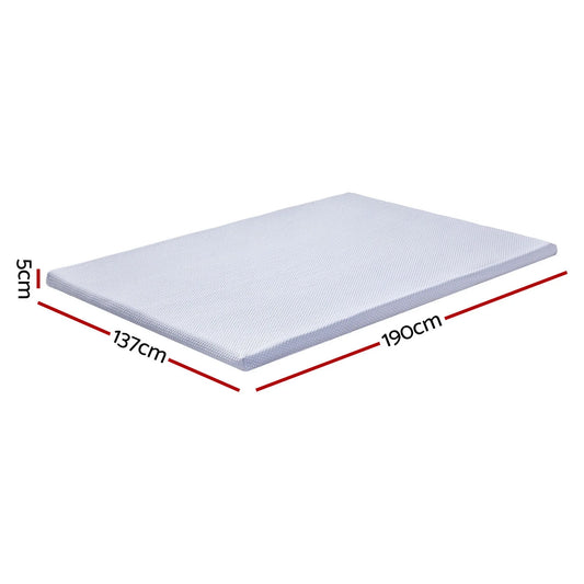 Giselle Bedding Latex Topper 100% Natural Latex Toppers 7-zone w/ Ice Silk Cool-touch Fabric Cooling Cover Double 5cm - Mekamart Australia