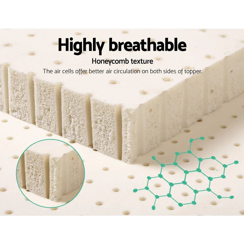 Giselle Bedding Latex Mattress Topper 7.5cm Queen - Mekamart Australia