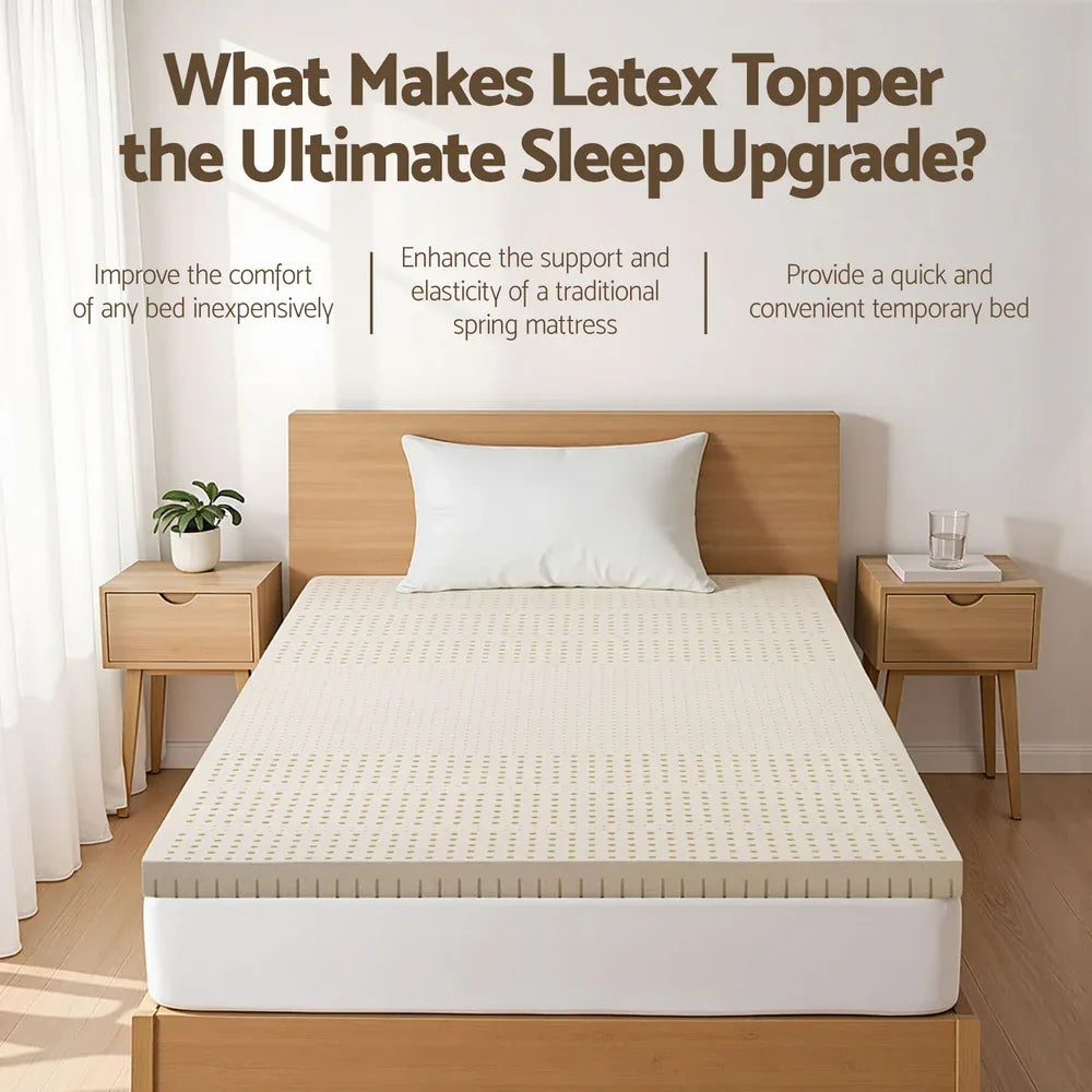 Giselle Bedding Latex Mattress Topper 7.5cm Single - Mekamart Australia