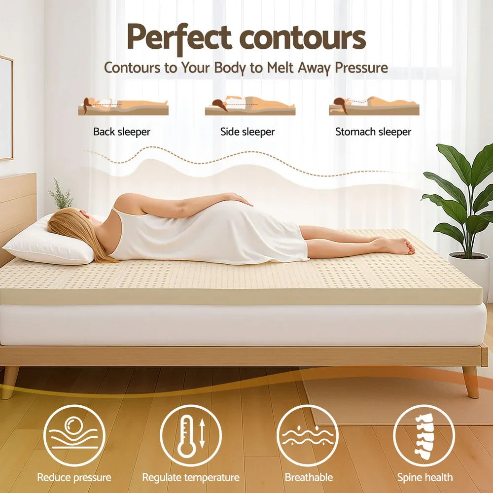 Giselle Bedding Latex Mattress Topper 7.5cm Single - Mekamart Australia