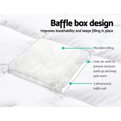 Giselle Bedding Mattress Topper Pillowtop Protector Pad King Single - Mekamart Australia