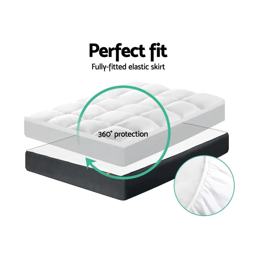 Giselle Bedding Mattress Topper Pillowtop Protector Pad Single - Mekamart Australia