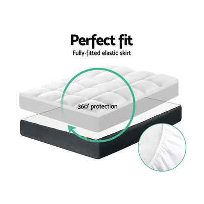 Giselle Bedding Mattress Topper Pillowtop Protector Pad Single - Mekamart Australia