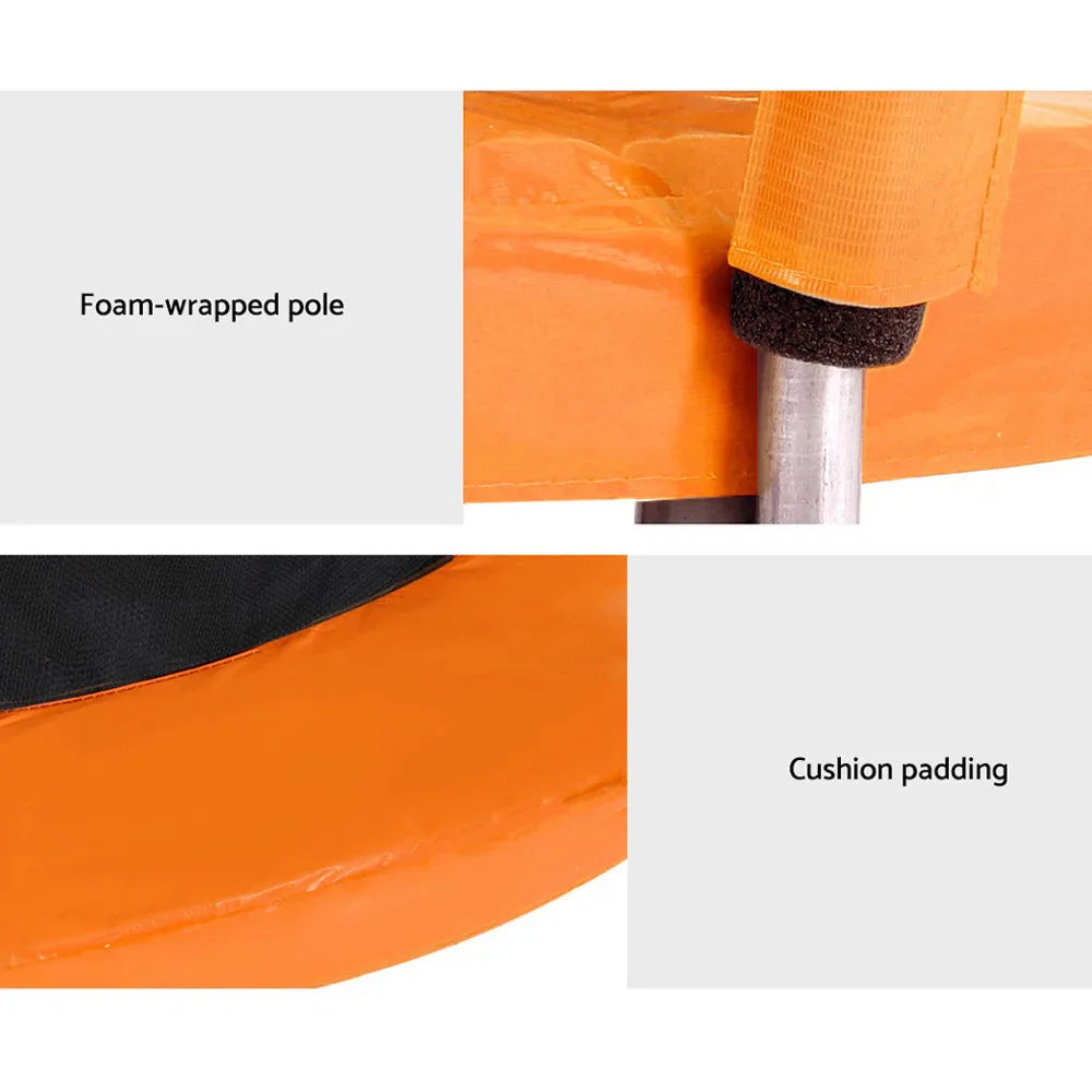 Everfit 6FT Trampoline for Kids w/ Ladder Trampoline Enclosure Safety Net Rebounder Orange - Mekamart Australia