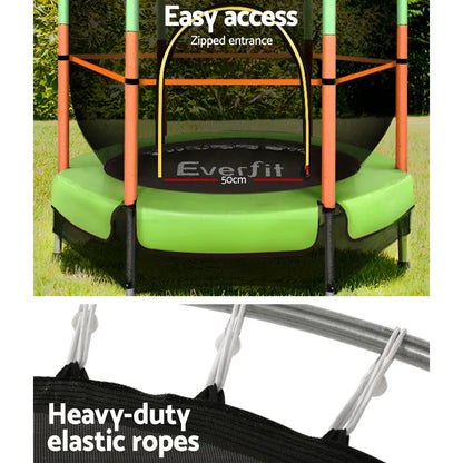 Everfit 4.5FT Trampoline for Kids Trampoline w/ Enclosure Safety Net Rebounder Gift Green - Mekamart Australia