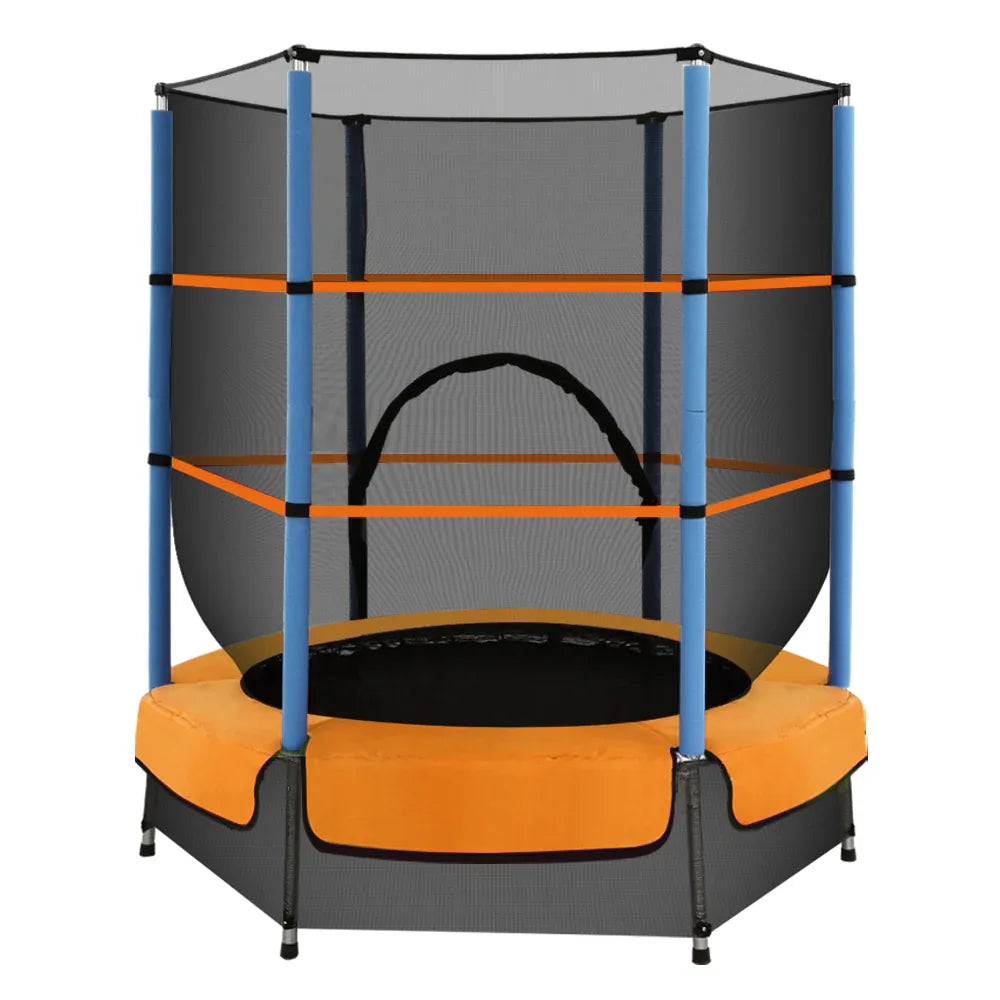 Everfit 4.5FT Trampoline for Kids Trampoline w/ Enclosure Safety Net Rebounder Gift Orange - Mekamart Australia