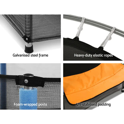 Everfit 4.5FT Trampoline for Kids Trampoline w/ Enclosure Safety Net Rebounder Gift Orange - Mekamart Australia