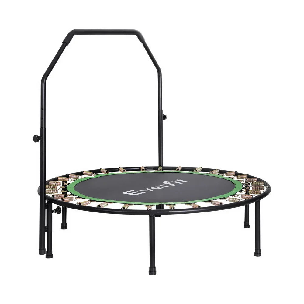 Everfit 48inch Round Fitness Trampoline Rebounder Adjustable Handrail Green - Mekamart Australia