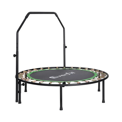 Everfit 48inch Round Fitness Trampoline Rebounder Adjustable Handrail Green - Mekamart Australia