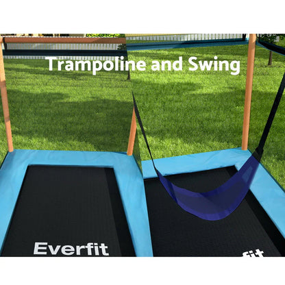 Everfit 6FT Trampoline Kids Rectangle Trampoline w/ Swing Enclosure Safety Net Orange - Mekamart Australia
