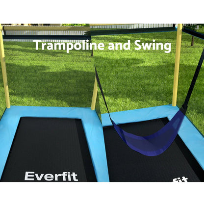 Everfit 6FT Trampoline for Kids w/ Enclosure Safety Net Swing Rectangle Yellow - Mekamart Australia