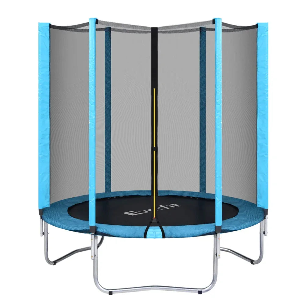 Everfit Trampoline 6FT Kids Trampolines Safety Net Pad Round Blue - Mekamart Australia
